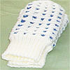  handknit white-waffle mitts