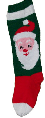  hand knit santa christmas stocking